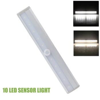 

10pcs/lot 10 LED Wireless PIR Auto Motion Sensor Light Intelligent infrared Induction Lamp Night Lights for Cabinet Closet