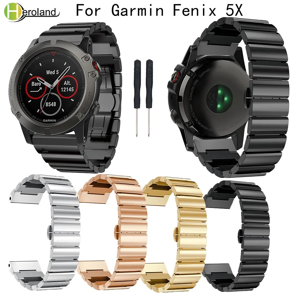 

Watch Straps Stainless Steel Bracelet For Garmin Fenix 5X GPS Replacement Smart Watch Band For Garmin Fenix 3/3 HR Wristband