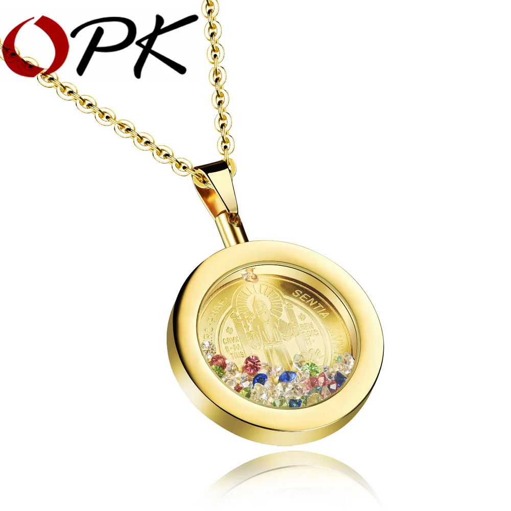 

OPK Religious Virgin of Guadalupe Pendant Necklace Fashion Women Men Stainless Steel Vintage Jewelry Link Chain Necklaces GX1060
