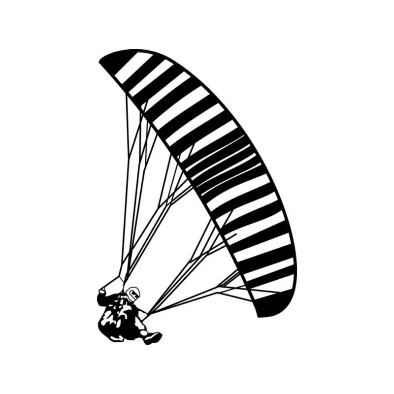 

10.8*16CM Interesting Paragliding Car Stickers Reflective Vinyl Decals Cartoon Black/Silver C7-0711