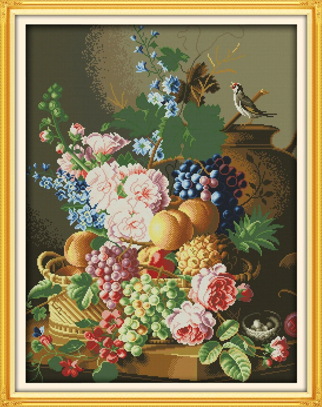 

Beautiful vase (2) counted printed on fabric DMC 14CT 11CT Cross Stitch kitsembroidery needlework Sets Home Decor