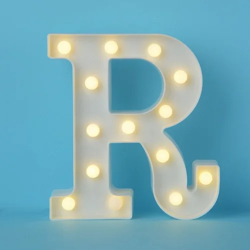Теплый белый 26 буквенный светодиодный светильник с буквенным знаком Алфавит внутренний настенный светильник s-Up ночной Светильник Свадебные украшения подарки - Цвет: R