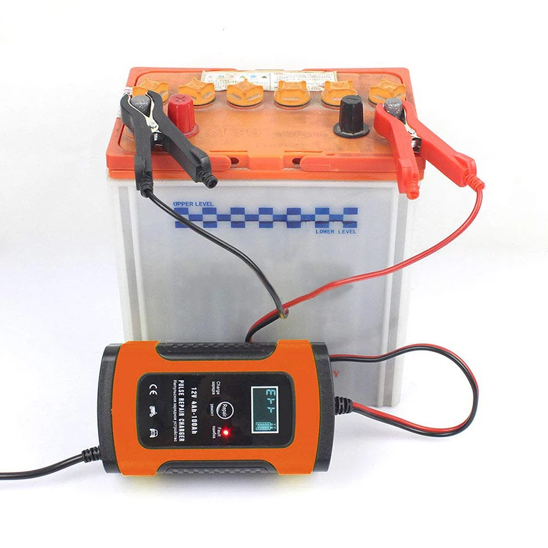 

Full Automatic Car Battery Charger 12V 6A LCD Smart Fast for Auto Motorcycle Lead-Acid Batteries Charging EU US UK