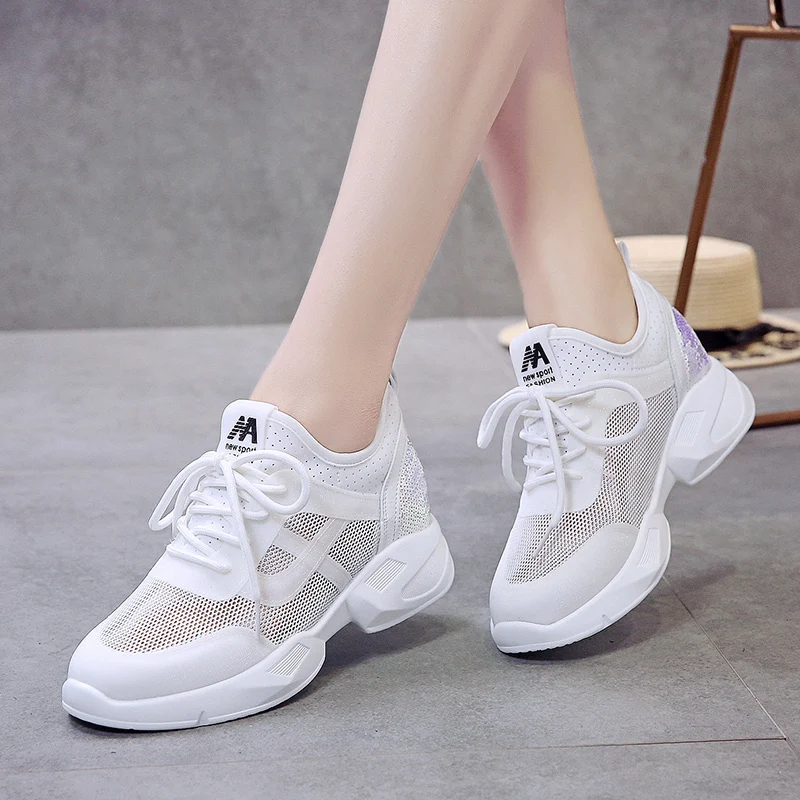 

Hide Heel Women Trainers Lace up Breathable Fashion Sneakers Women Casual Shoes Low Top Sport Women Shoes tenis feminino XU015
