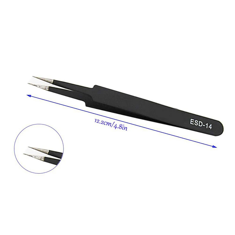 6 pcs ESD-10/ESD-11/ESD-12/ESD-13/ESD-14/ESD-15 BGA Precision Tweezer Set Antistatic Tweezers Stainless Tweezers