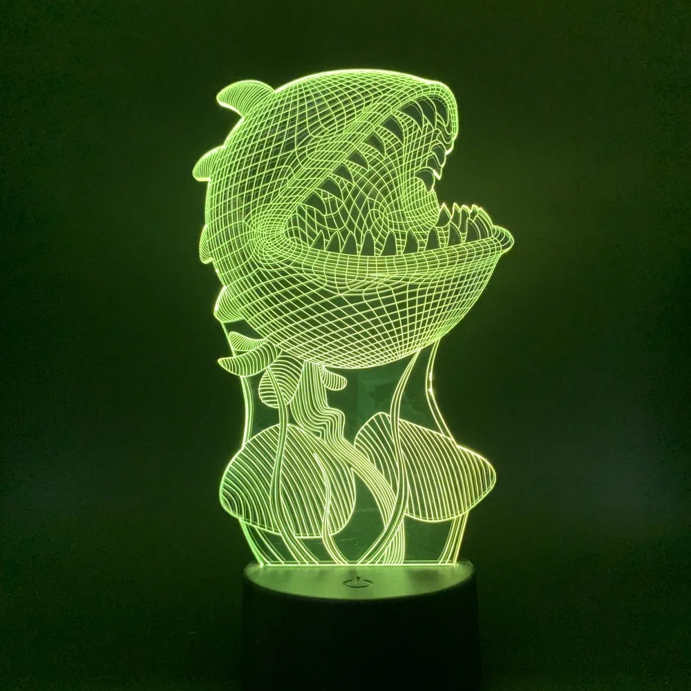 

Led Night Light Man Eating Flower Color Changing Piranha Flower Nightlight Novelty Gift Carnivorous Plant Table 3d Lamp Bedside