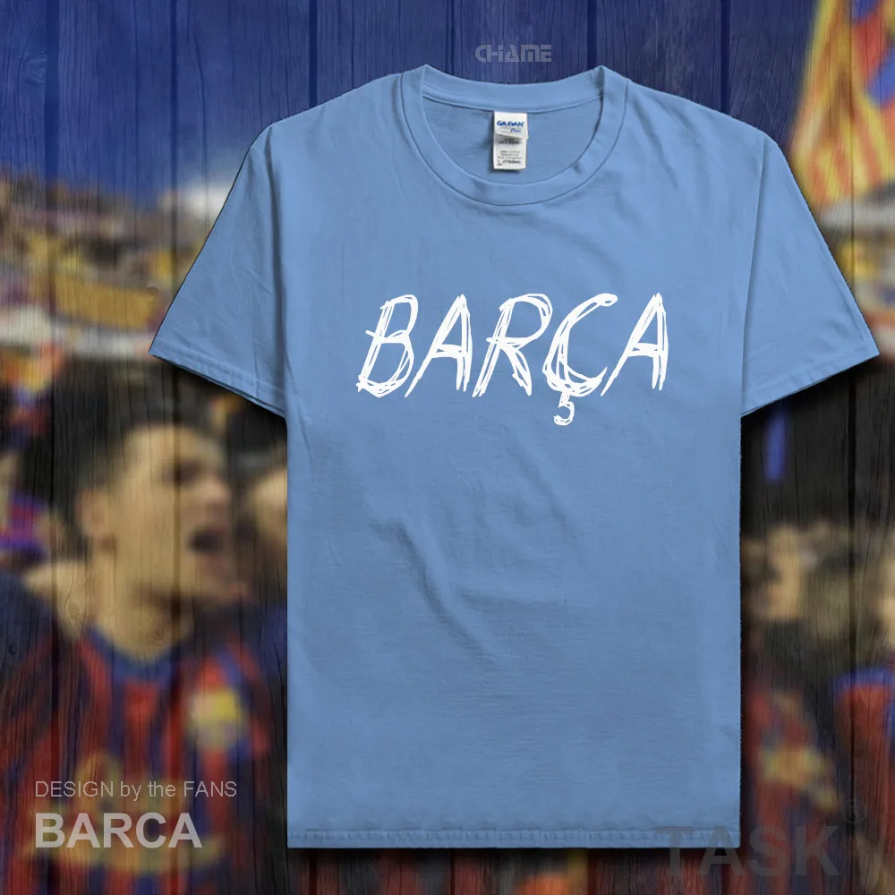 

Barcelona footballer men tshirt 100% cotton fitness The fans short t-shirts gyms streetwear clothes Casual summer tees new 07