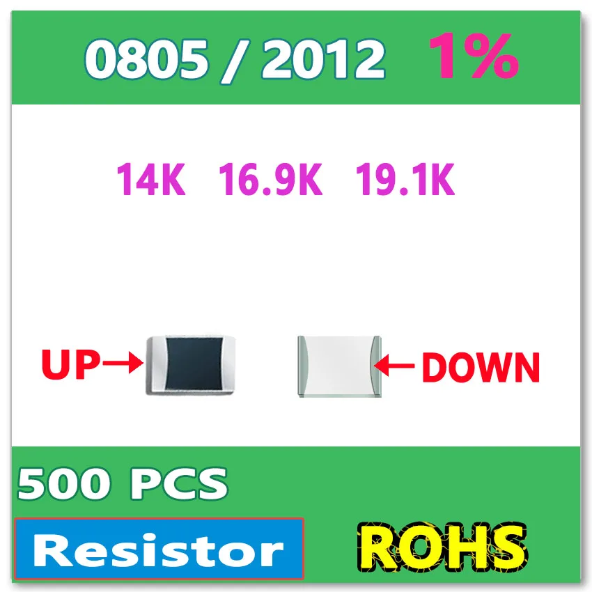 

Ом 0805 F 1% 500 шт 14K 16,9 K 19,1 K smd 2012