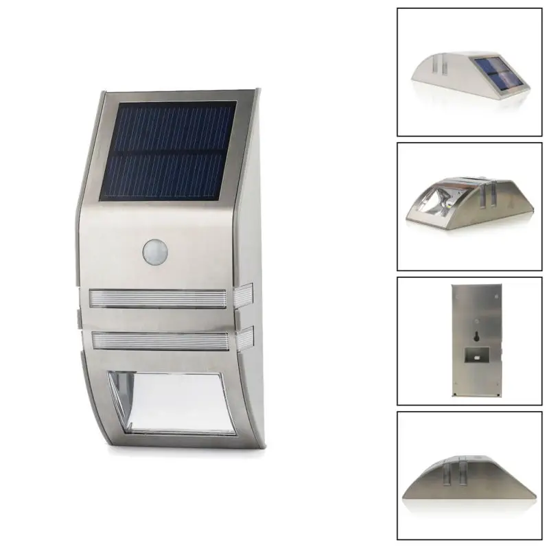 1x Waterproof 2 LED Led Solar Wall Light PIR Motion Sensor Garden Lights Wall Motion PIR
