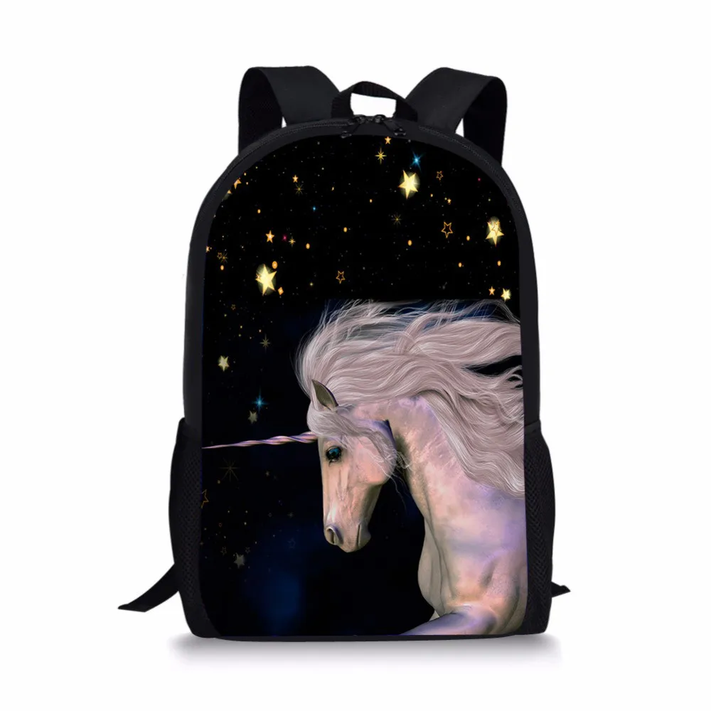 

THIKIN Girl Cute Unicorn Print School Bag for Children Kids Schoolbag Classic Polyester Bookbag Custom School Personalized Grade