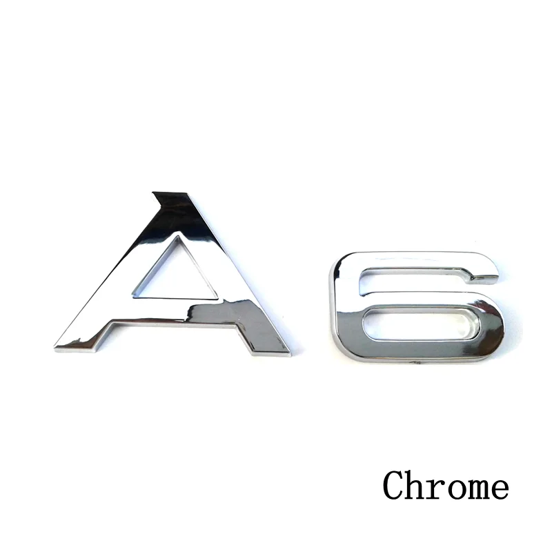 

100pcs/lot Chrome Plate A6 Car Rear Emblem Badge Emblema Sticker Nameplate