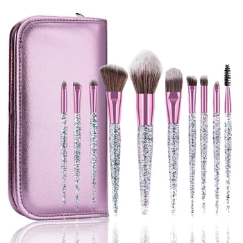 

10pcs Rhinestone Crystal Glitter Makeup Brushes Set Pro Foundation Brushes Blending Concealer Make Up Brush Set Dropshipping