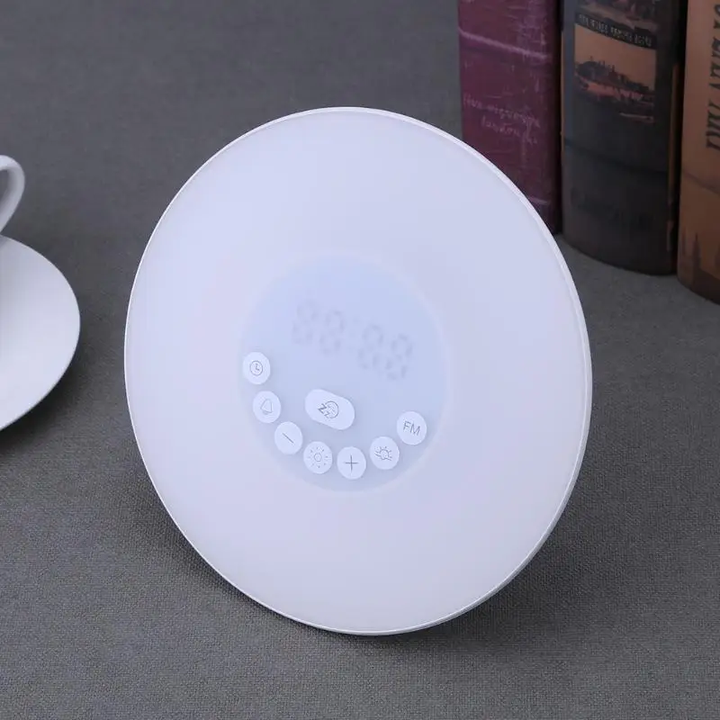 

Sunrise Simulation Wake-Up LED Light Digital Touch Sensor Color-changing RGB LED Alarm Clock FM Radio Night Light Smart Lamp