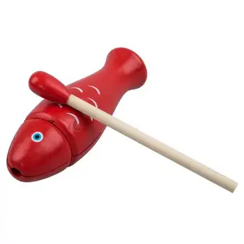 

ABWE Fashion Wooden Red Fish Toy Percussion Instrument--Red