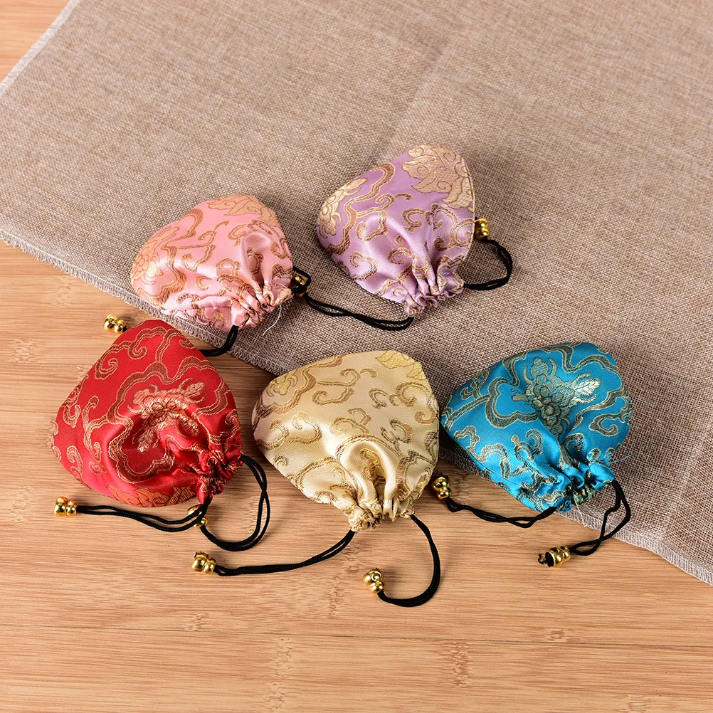 10PCS Drawstring Bags Jewelry Display Mini Coin Purses Women Jewelry Bag Chinese Silk Embroidery Packaging bags
