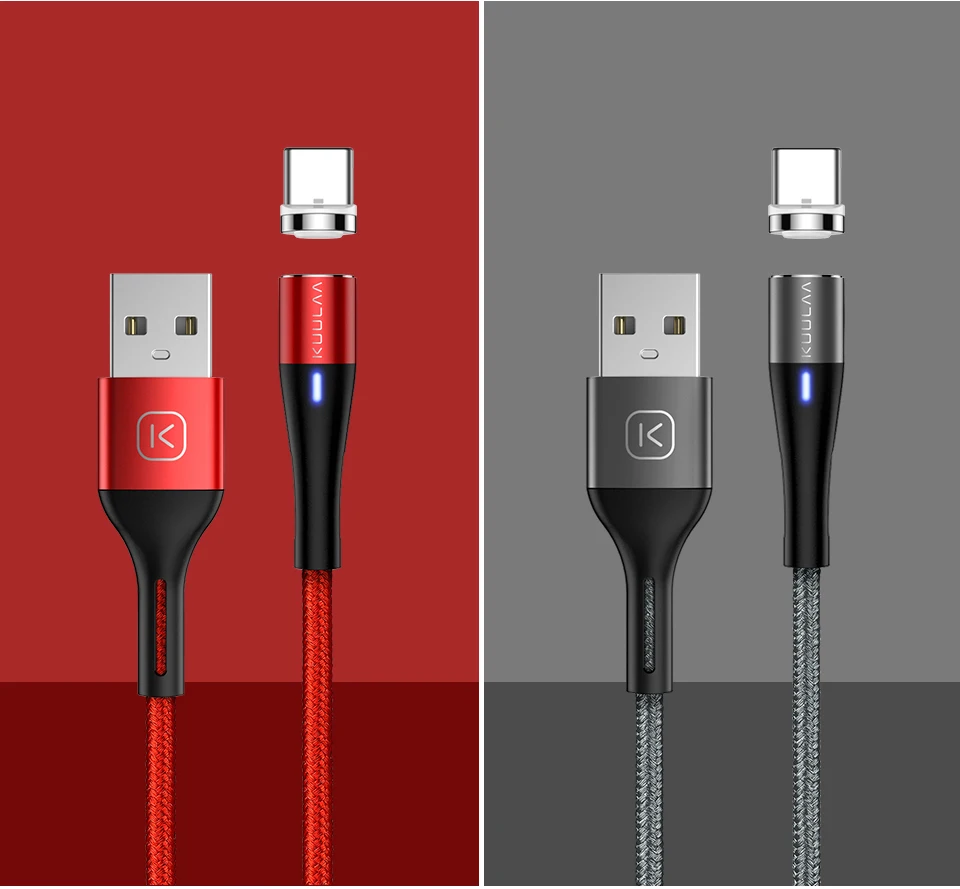 KUULAA Магнитный кабель usb type-C Быстрая Зарядка адаптер для XiaoMi мобильного телефона зарядное устройство Магнит usb type C Быстрая зарядка USB-C шнур