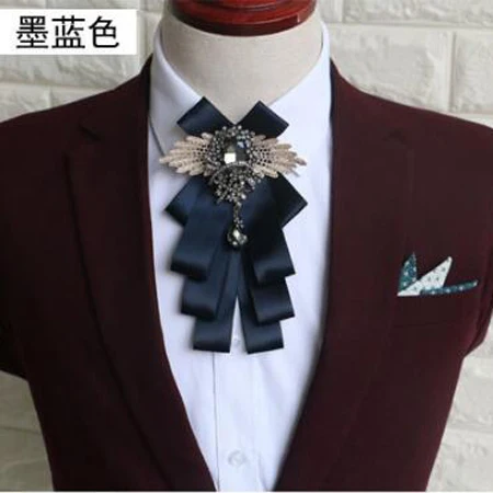 Роскошный мужской свадебный галстук-бабочка с бриллиантами