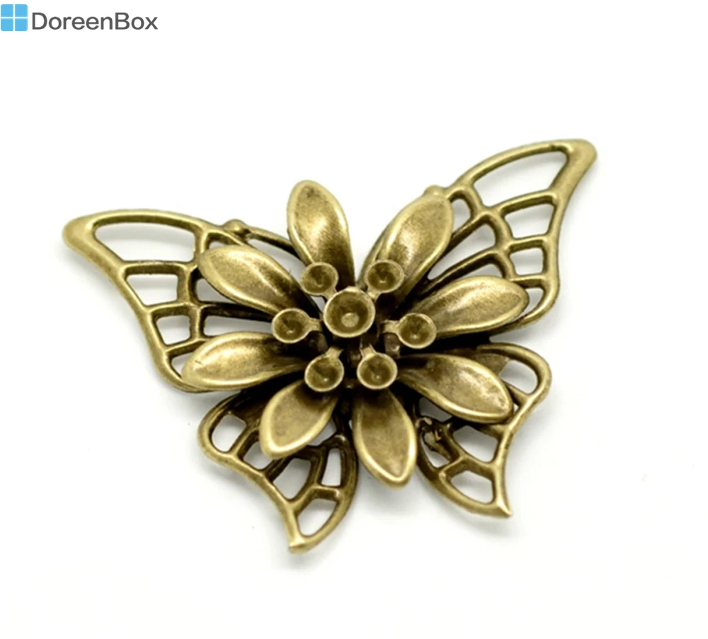 

Doreen Box Lovely Antique Bronze Butterfly Embellishment Findings 4.5x3.5cm(1-3/4"x1-3/8"), sold per lot of 20 (B17637)