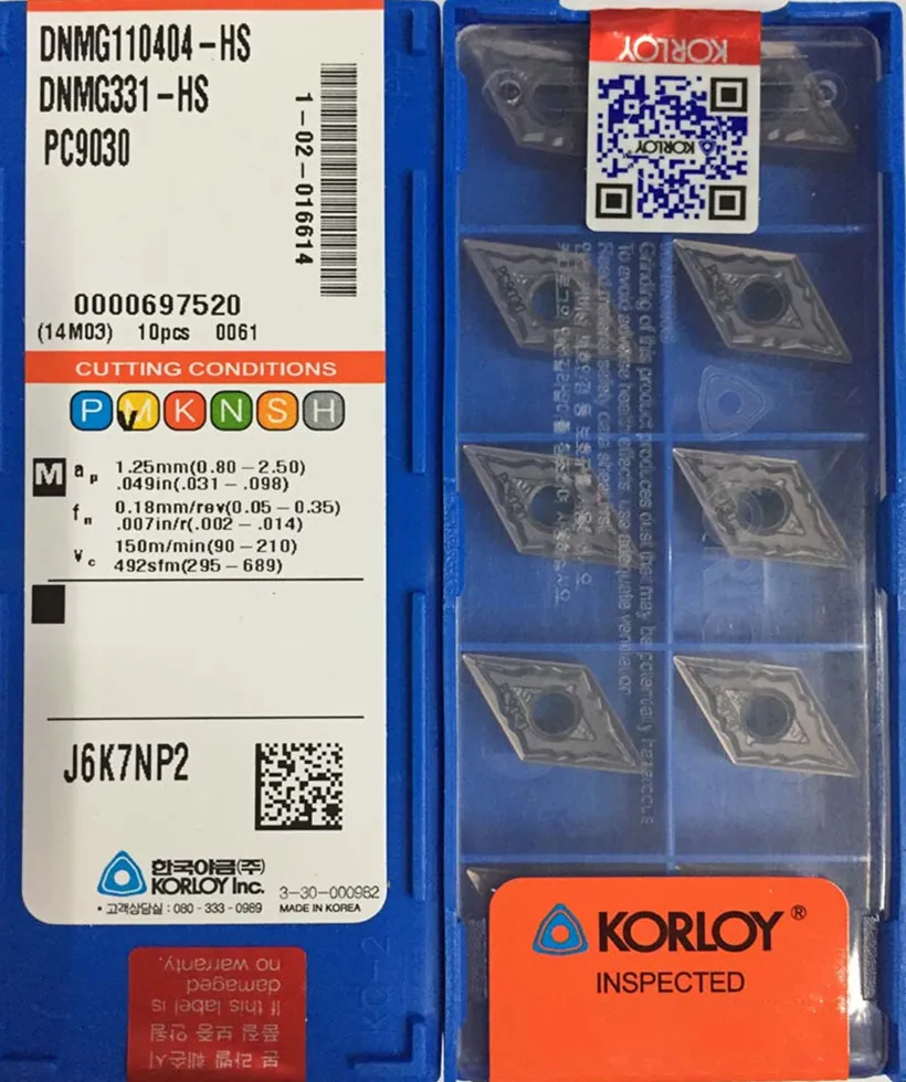 DNMG110404/08 HS PC9030 10 шт./компл. KORLOY PC9030 карбида вставки обработки: нержавеющая сталь