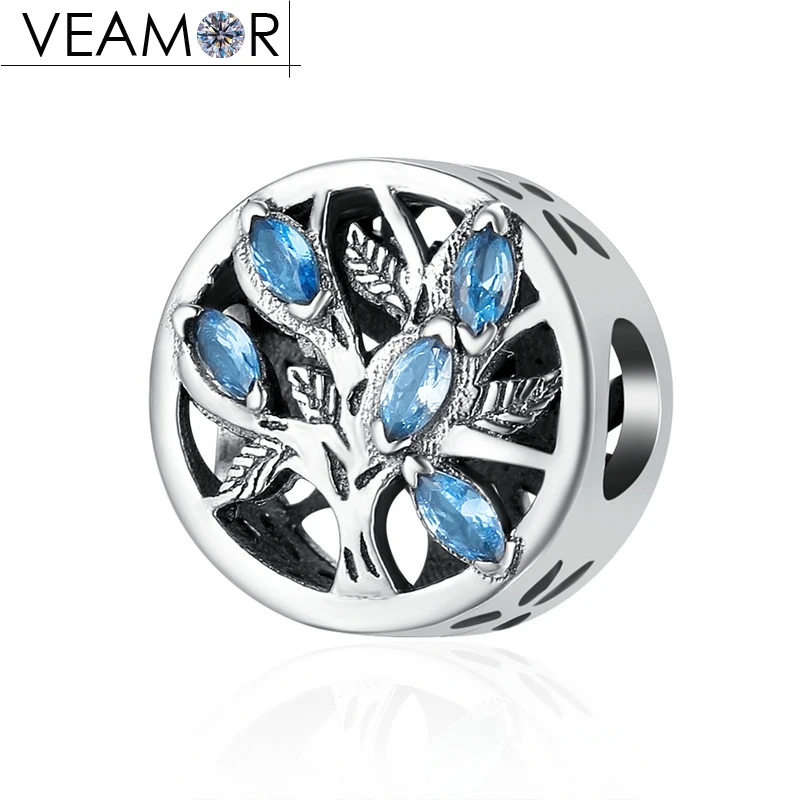 VEAMOR Genuine 925 Sterling Silver Tree Of Life Beads Fit Pandora