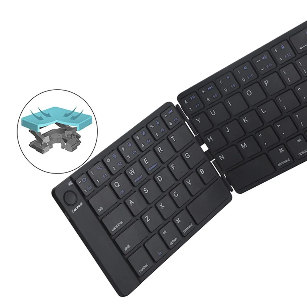 MiOYOOW Portable Thin Bluetooth 3.0 Folding Keyboard Foldable BT Wireless Keypad for IOS/Android/Windows ipad Tablet phone