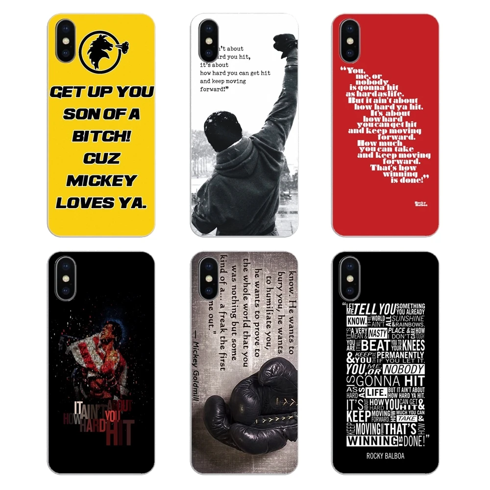 For Xiaomi Redmi 4X S2 3S Note 3 4 5 6 6A Por Pocophone F1 Mi Rocky Balboa Motivational Words Quote Art TPU Transparent Covers |