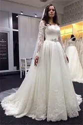 2019 модное белое свадебное платье с длинными рукавами и professional свадебное платье под заказ