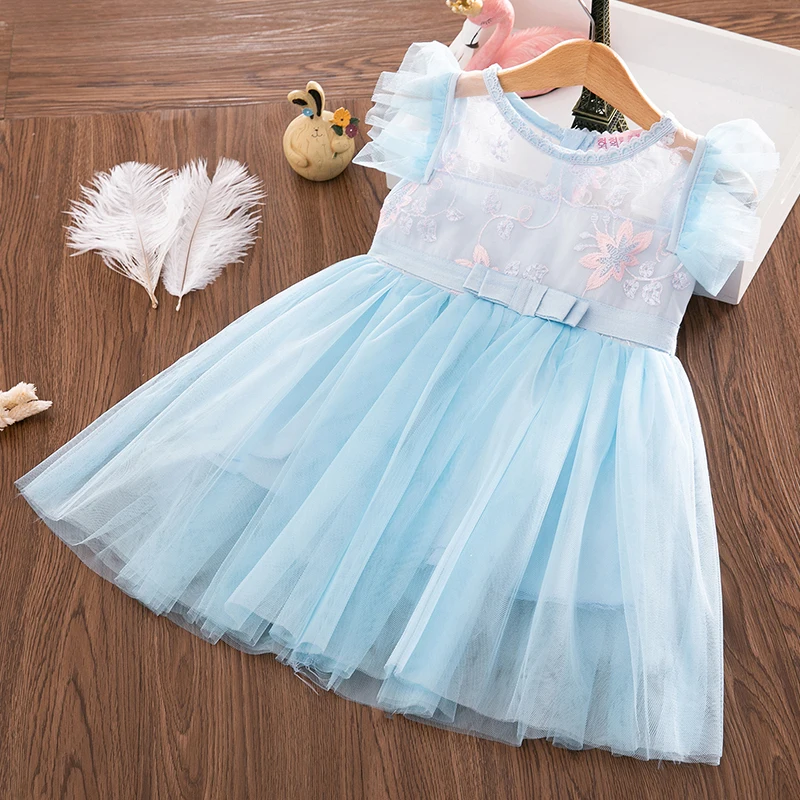 Платье для девочек, новинка года, Брендовые платья для девочек, кружевное платье принцессы с цветочной вышивкой, детская одежда, детское свадебное платье