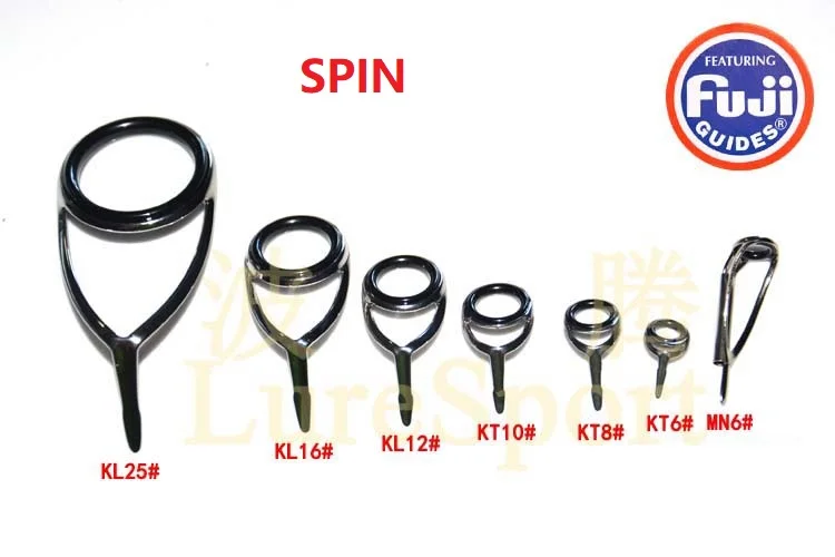 Haste de Rotação Pólo de Pesca Luresport Fuji Guia Conjunto Mnat Superior Klag Ktag Kwag 7 pc - Edifício Reparação Componente Faça Você Mesmo Acessório 8 Varas de pescar
