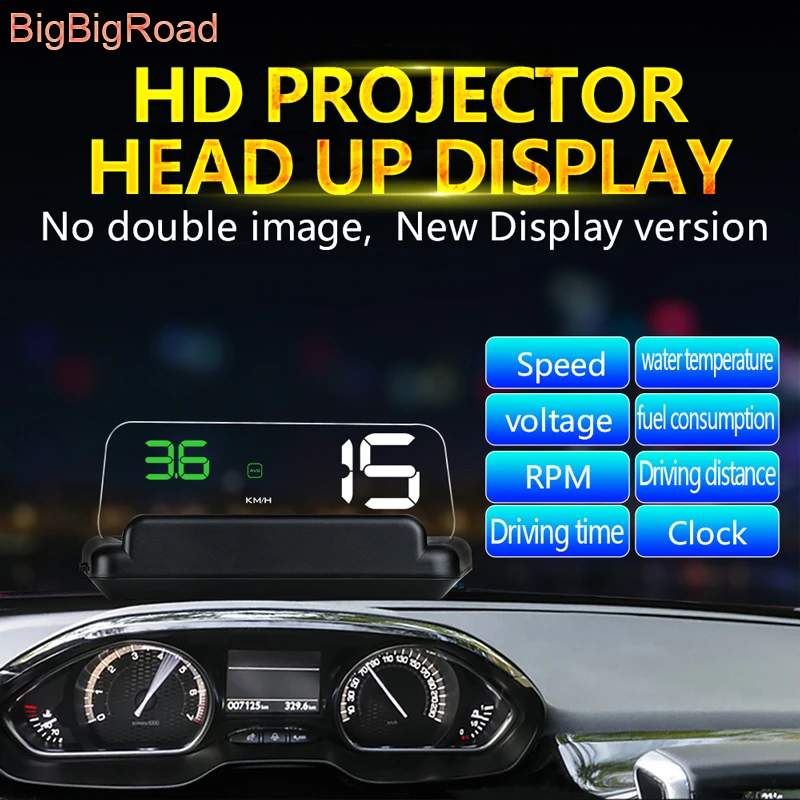 BigBigRoad Car Windscreen Projector On-Board Computer HUD Head Up Display OBD 2 For Volvo S40 S60 S70 S80 S90 V40 XC60 XC70 XC90