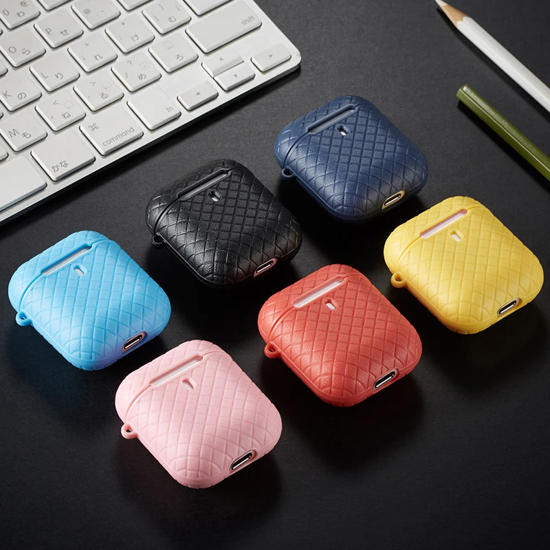

TPU Leather Bluetooth Wireless Earphone Cover for Apple Airpods 1 2 Case for Airpods Charging Box Cover Protective Shell