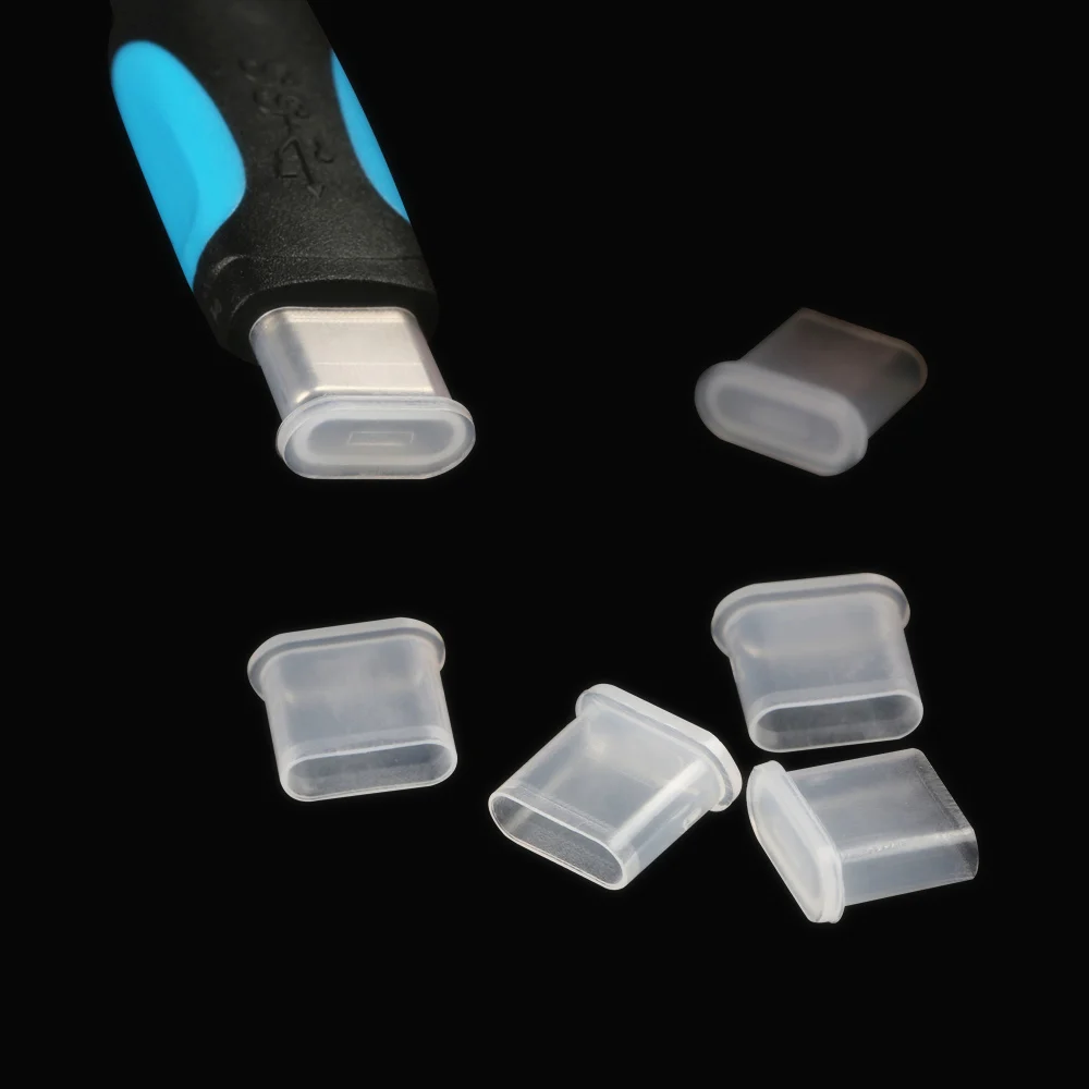 

CatXaa 5 Pieces Type c Charger Cable Coat Case Shell type-c Dust Plug for xiaomi huawei p9 p10 letv 2 HTC cable wire Lid cover