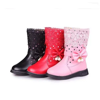 

Children fashion boots girls Roma boots zipper casual kids autumn winter boots high quality Brand girls bow sneakers size 27-37