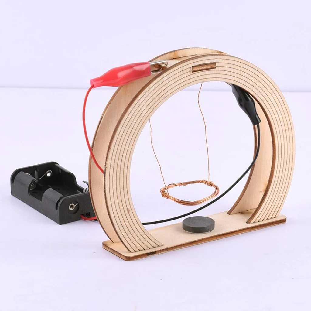 Wooden DIY Science Electromagnetic Swing Toy Experiment Kits for Children