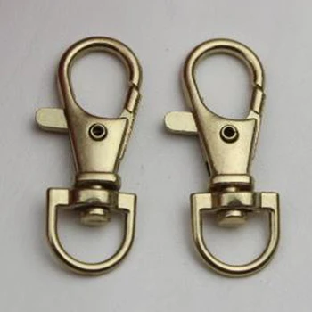 

LHLL!Gold Tone Metallic Handbag Strap Decor Snap Hook Lobster Clasp 10 Pcs