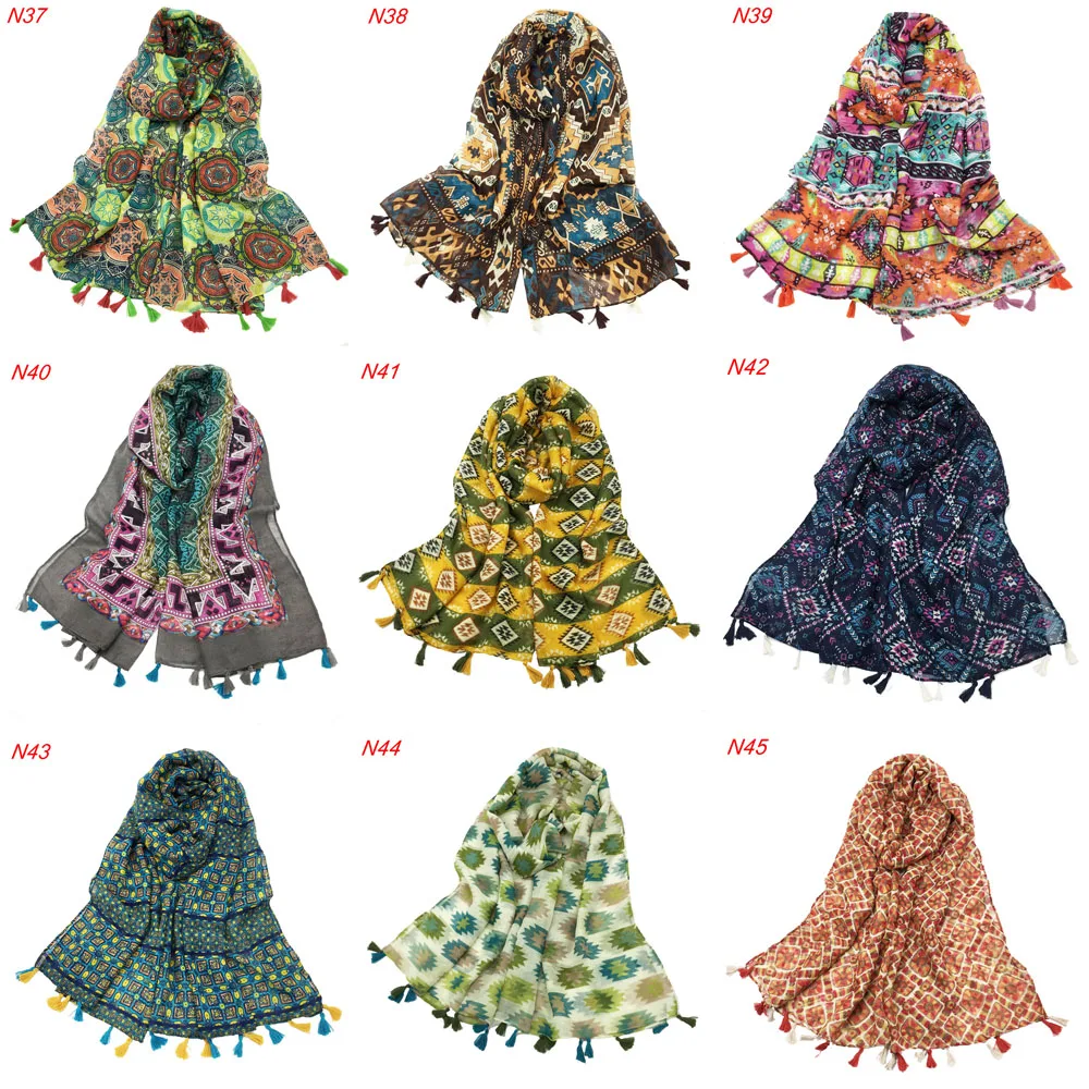 Лидер продаж! тренд стиль леди мусульманский шарф действительно хороший элегантный более 50 цветов Кисточкой Хиджаб с бахромой для женщин