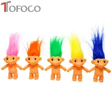 Buy 10pcs/Set Colorful Hair Troll Doll Family Members Daddy Mummy Baby Boy Girl Dam Trolls Figure Toy Gifts Happy Family 2CM Free Shipping
