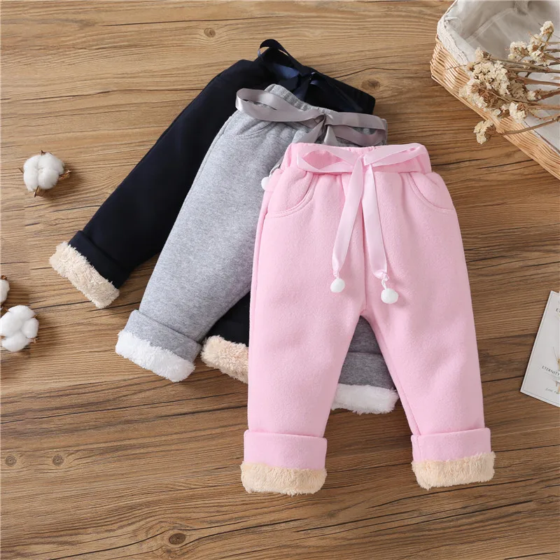 

2019 new winter Girls Kids boys Leggings and velvet thick solid cotton pants trousers comfortable baby Clothes Children Clothing