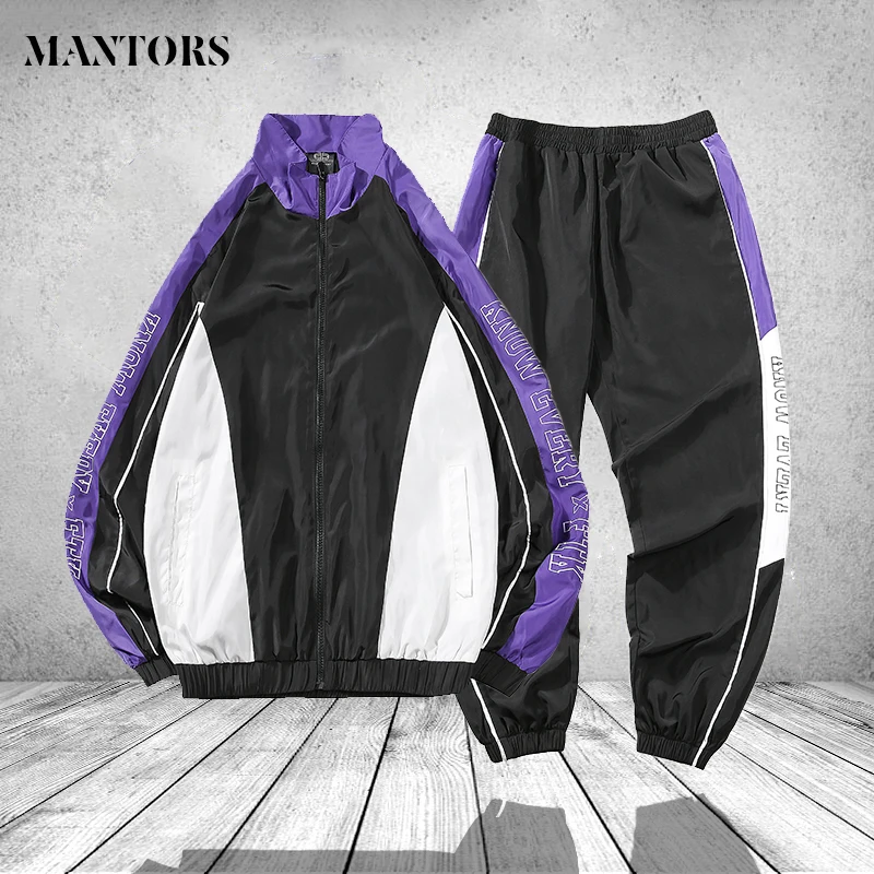 

Men Tracksuit With Pants Sweatshirt Mens Sportswear Set Autumn Winter Patchwork Sporting Sweatsuit Two Pieces Men Track Suit Hot