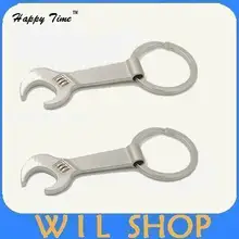 DHL 50 шт. модный креативный инструмент бутылка брелок для ключей, гаечный ключ из нержавеющей стали брелок для ключей «гаечный ключ» открывалки