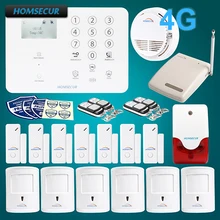 HOMSECUR Wireless 4G LCD Burglar Intruder Alarm System+6 Pet Friendly PIR Sensor GA01-4G-W