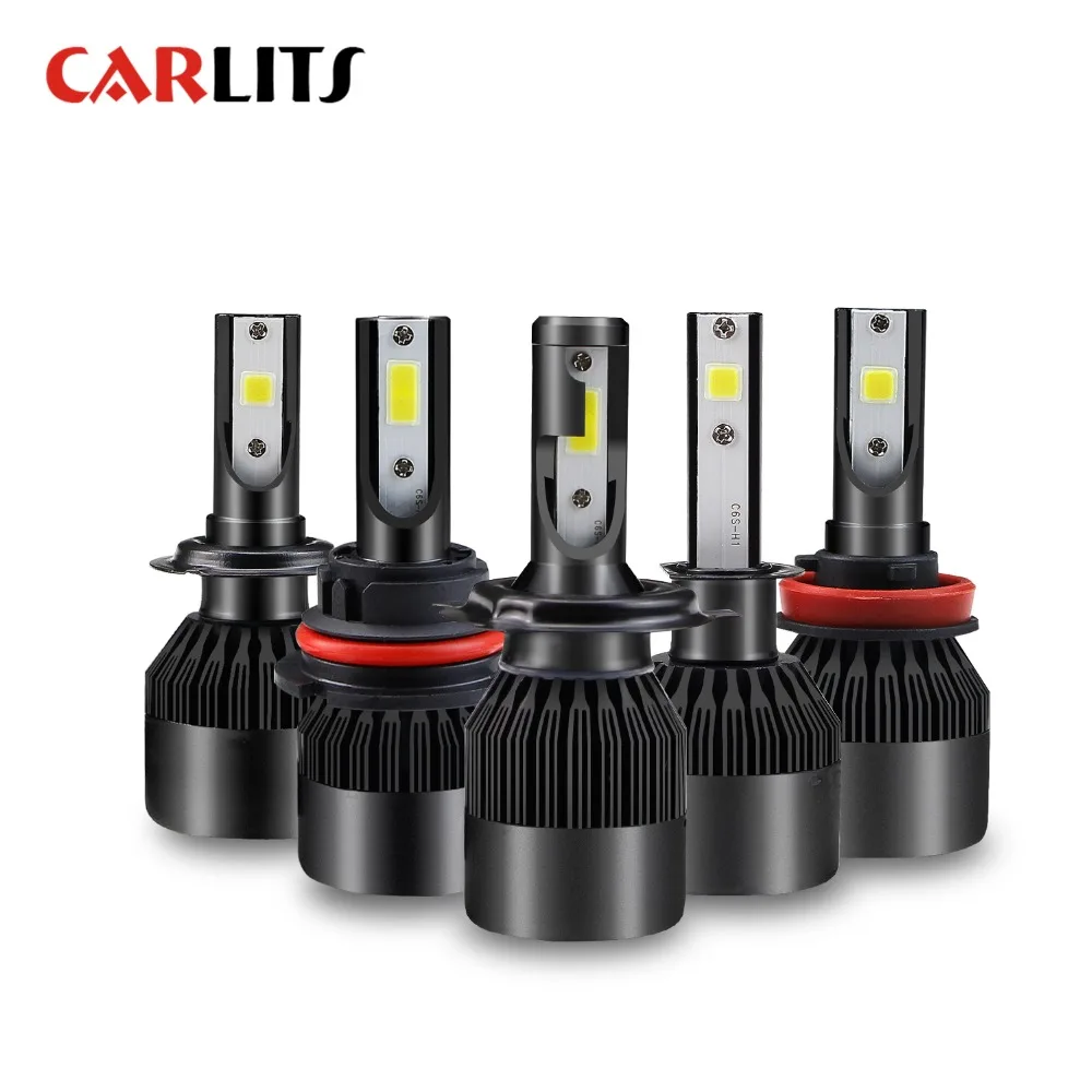 Автомобильные фары CARLITS 2 шт. H7 H4 светодиодный H1 H11 H8 H9 H3 9005 9006 HB2 HB3 супер яркий
