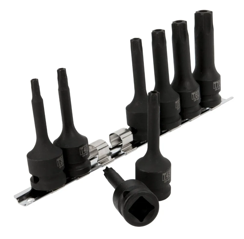 New 8Pcs 1/2" Dr. Star Impact Bit Socket Set (Sizes T30, T40, T45