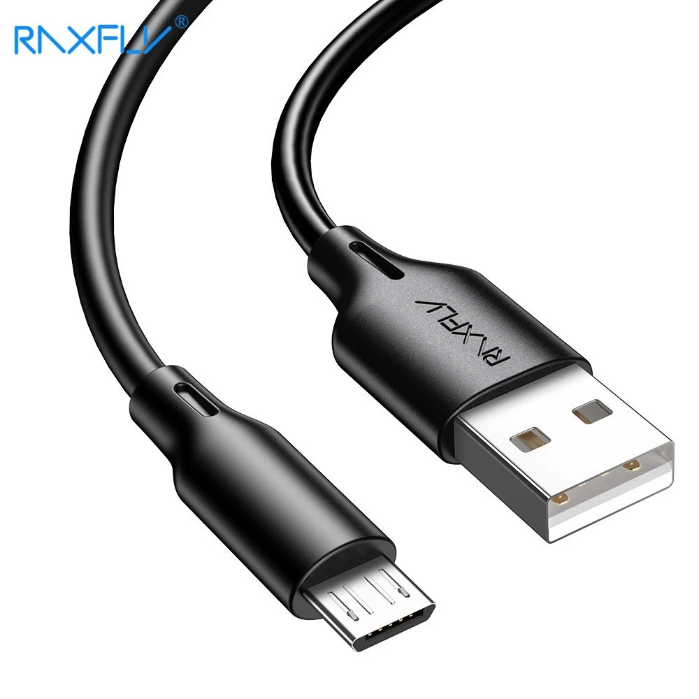 

RAXFLY PVC Micro USB Cable for Xiaomi Huawei Samsung Android Phone Cable Micro USB Charging Wire DC 5V 2.1A MAX USB Micro Cable