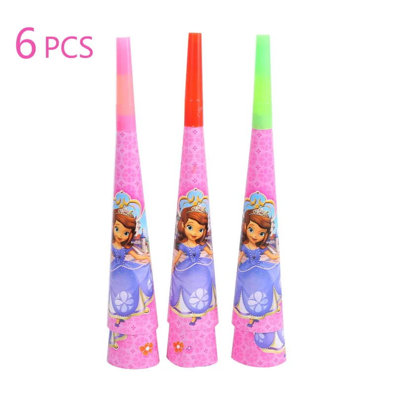 Принцесса София Тема дня рождения украшение детская посуда с рисунком набор баннер поставки Disneys для девочек - Цвет: Horn