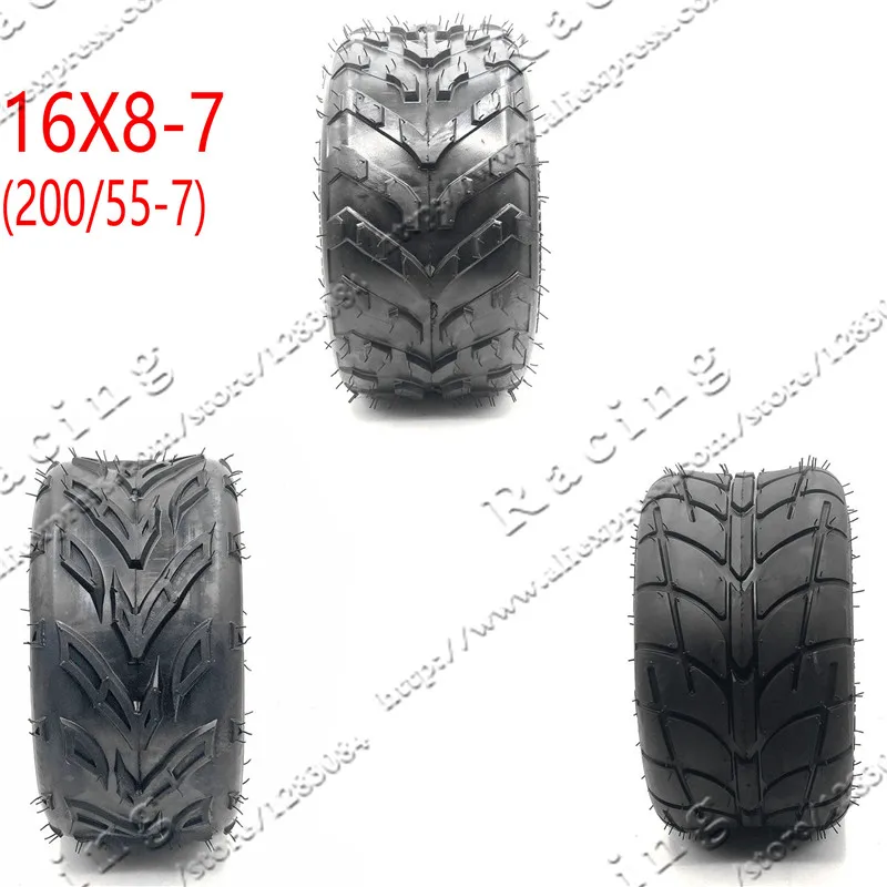 16X8-7 (200/55-7) Kart Авто Запчасти 7 7 дюймов шины atv 16X8-7 16*8-7 шина с универсальным рисунком протектора износостойкие шины для колес