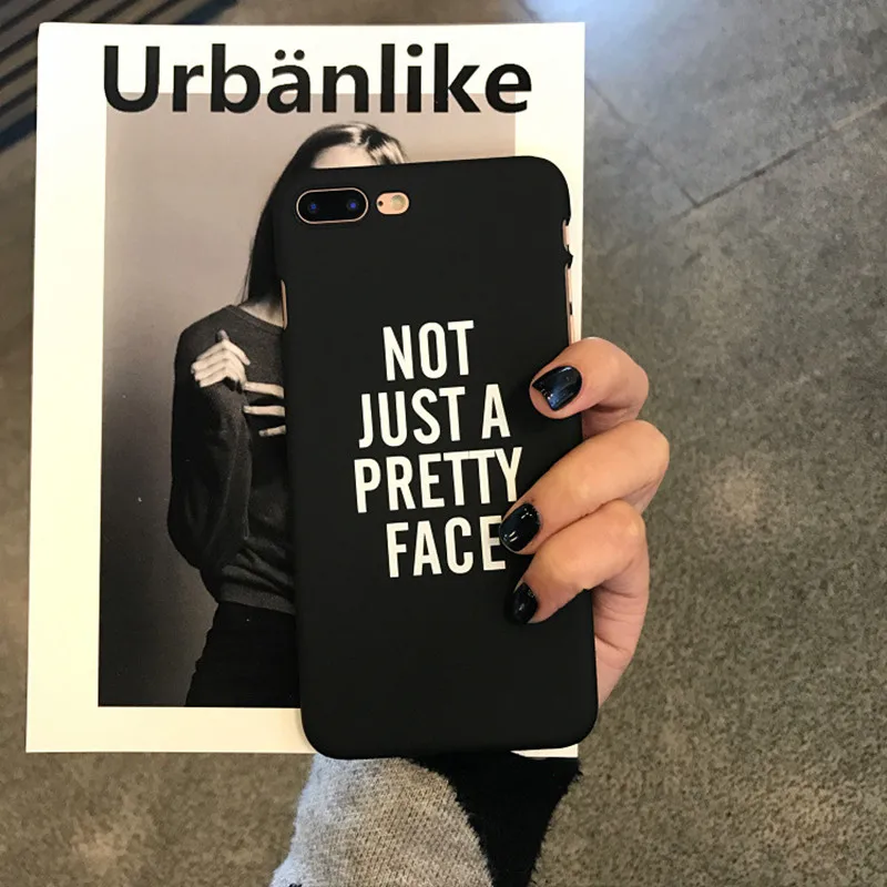 

beauty girls Matte phone cases for Coque iphone 7 Plus fashion letter Hard back cover for iPhone 8 6 6s Plus covers Fundas Capa