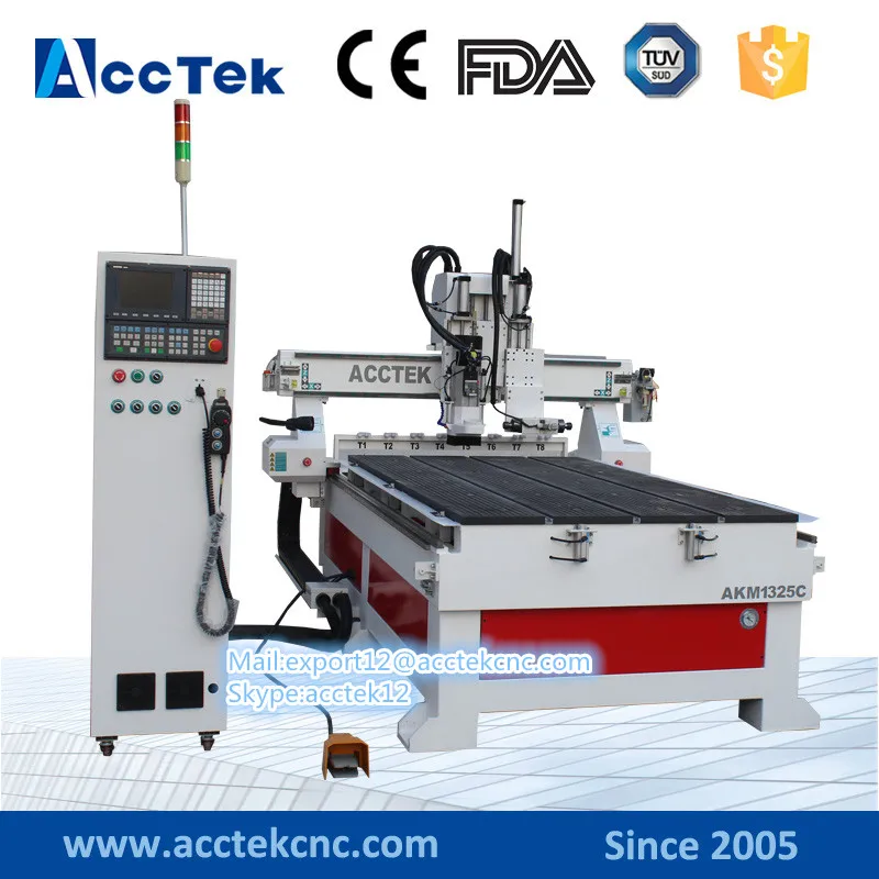 Linear type atc 1325/3 axis cnc milling machine/ hot sale hsd spindle router |