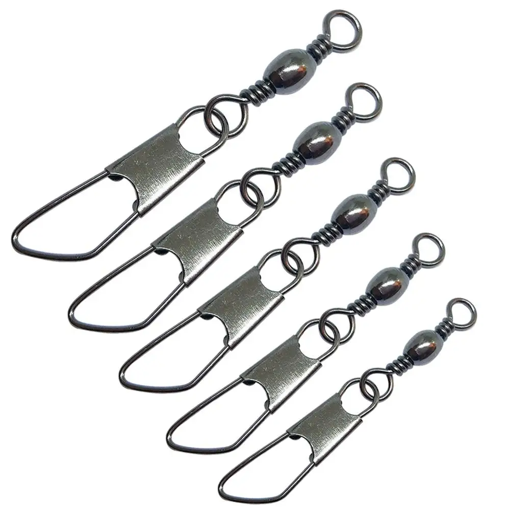10/20-pieces Swivel Fishing Hook Swivels Snap Barrel with Safety #16-#5/0 Stainless Steel Sea Connector | Спорт и развлечения