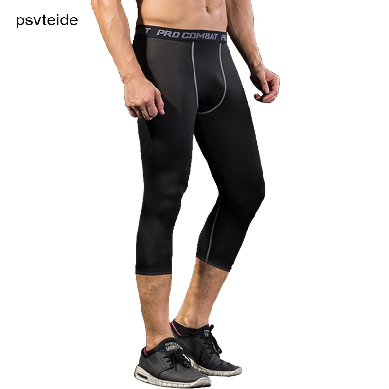 psvteide Compression Man Sport Capri Pants Men Sports Tights For Men ...